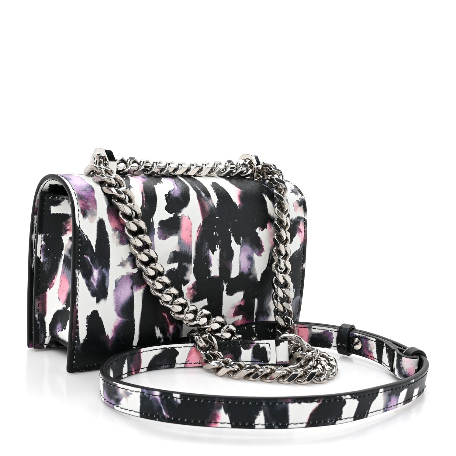 Alexander McQueen Nappa Grafitti Mini Jeweled Knuckle Satchel Multicolor 2 of 10