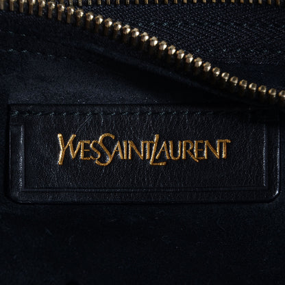 Saint Laurent Calfskin Suede Studded Medium Muse Two Black 6 of 10