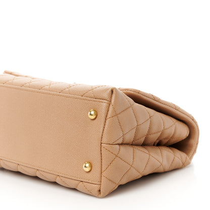 Chanel Caviar Lizard Embossed Quilted Small Coco Handle Flap Dark Beige 11 of 11