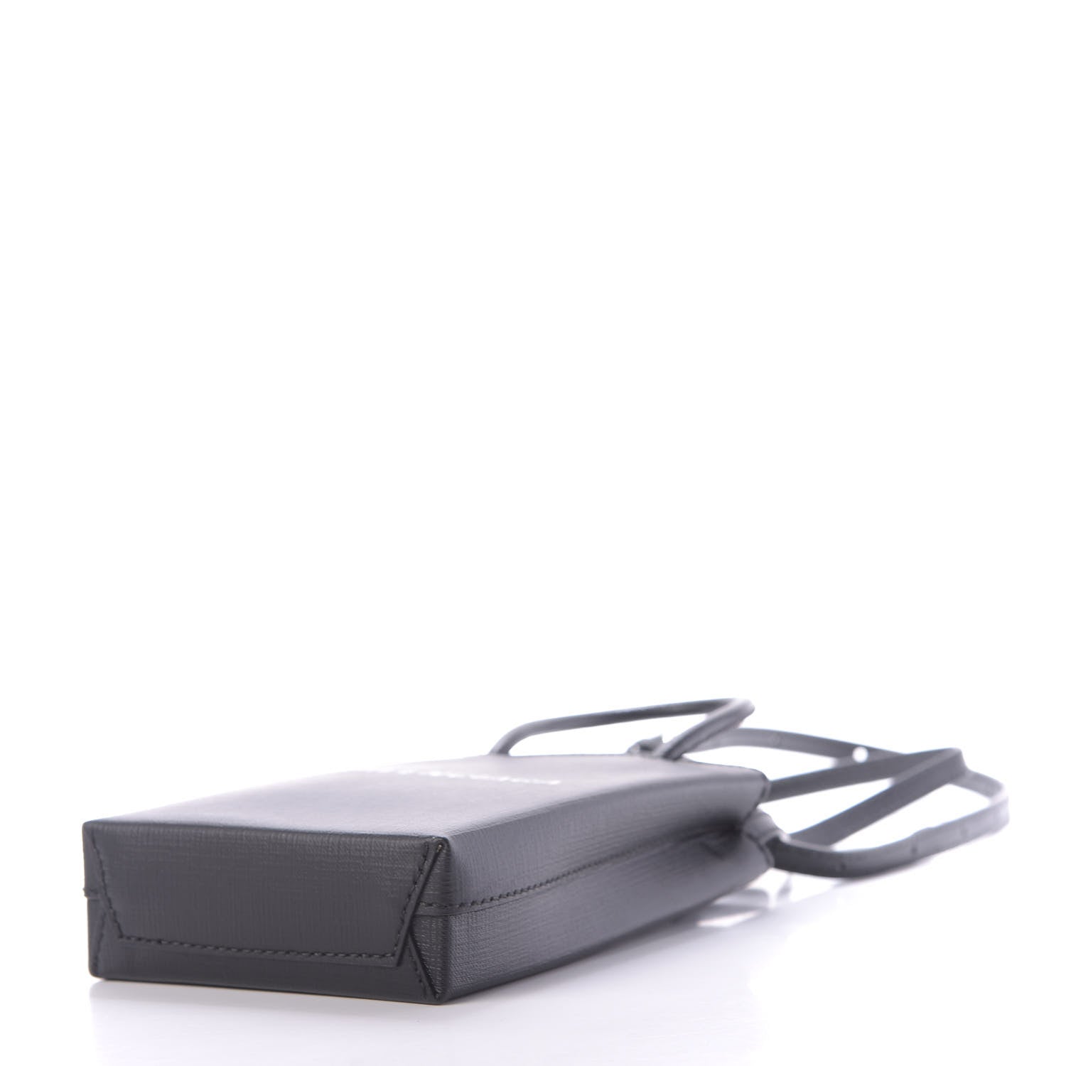 Balenciaga Squared Calfskin Logo Shopping Phone Holder Bag Black 6 of 10
