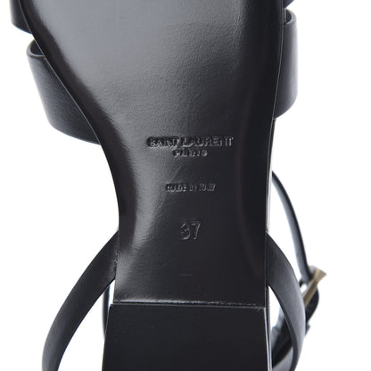 Saint Laurent Calfskin Tribute 05 Ankle Strap Sandals 37 Black 7 of 9