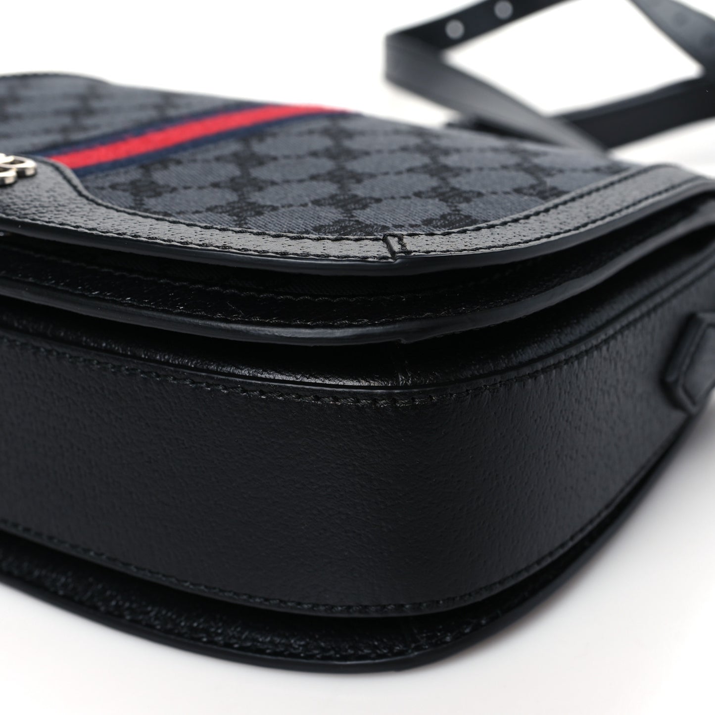 X BALENCIAGA BB Supreme Monogram Web Ophidia Shoulder Bag Black