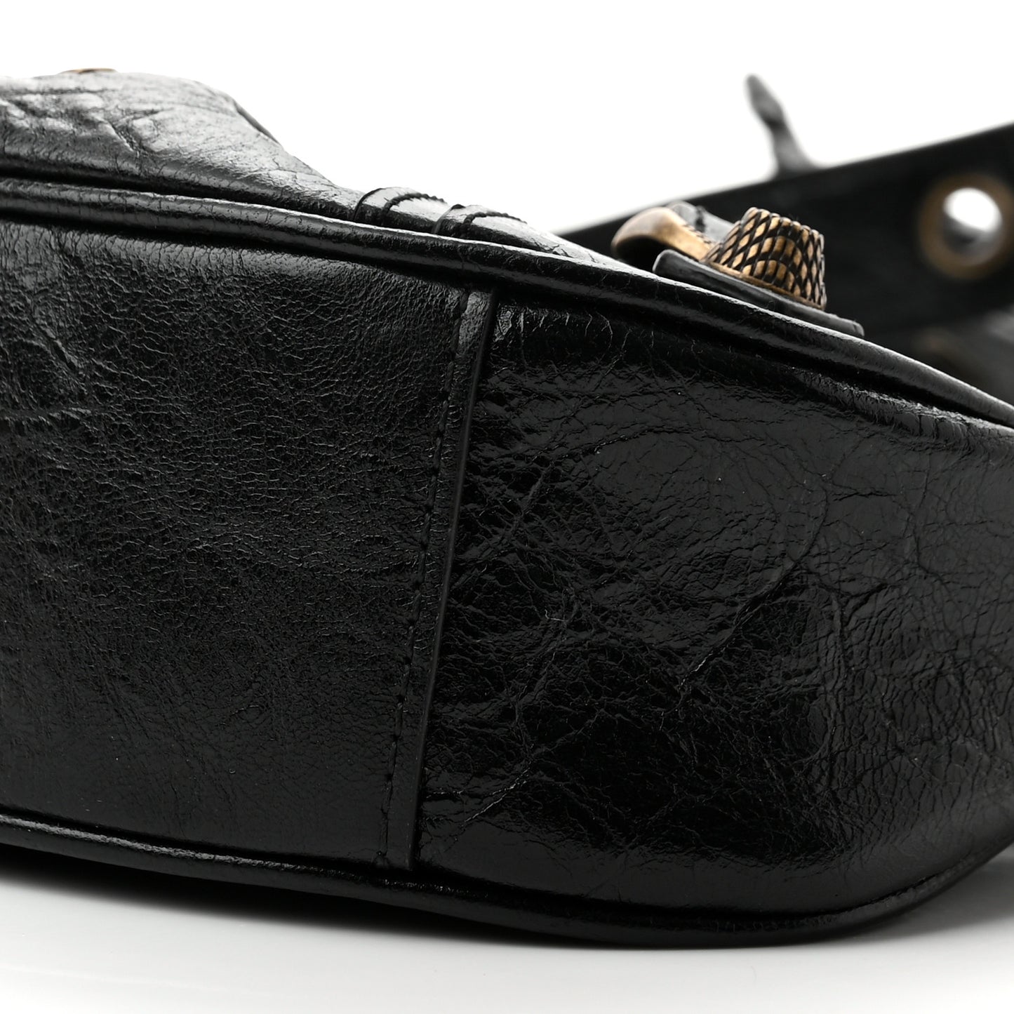 Agneau Arena Pin Embellished Le Cagole Shoulder Bag XS Black