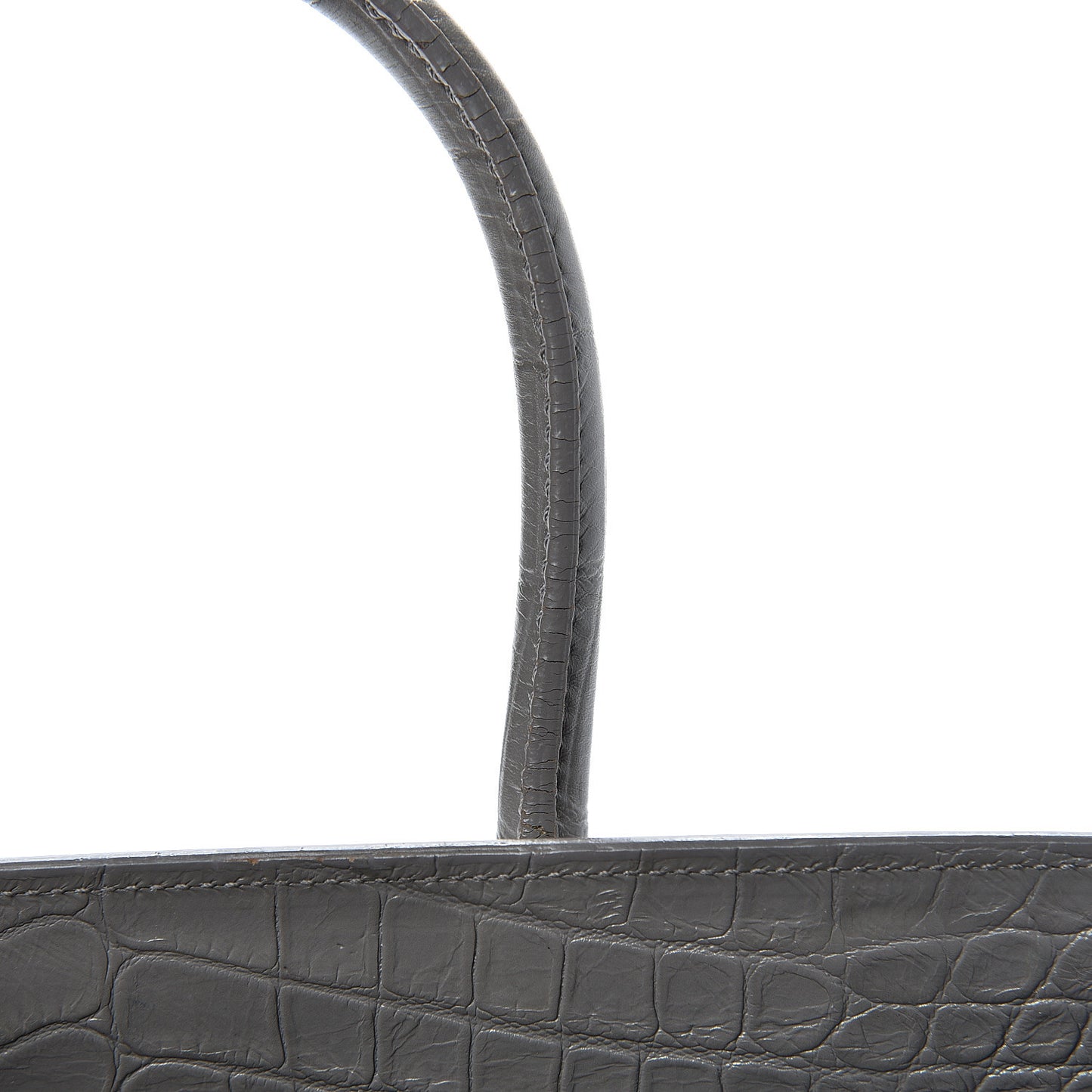 Calfskin Crocodile Embossed Baby Sac De Jour Fog