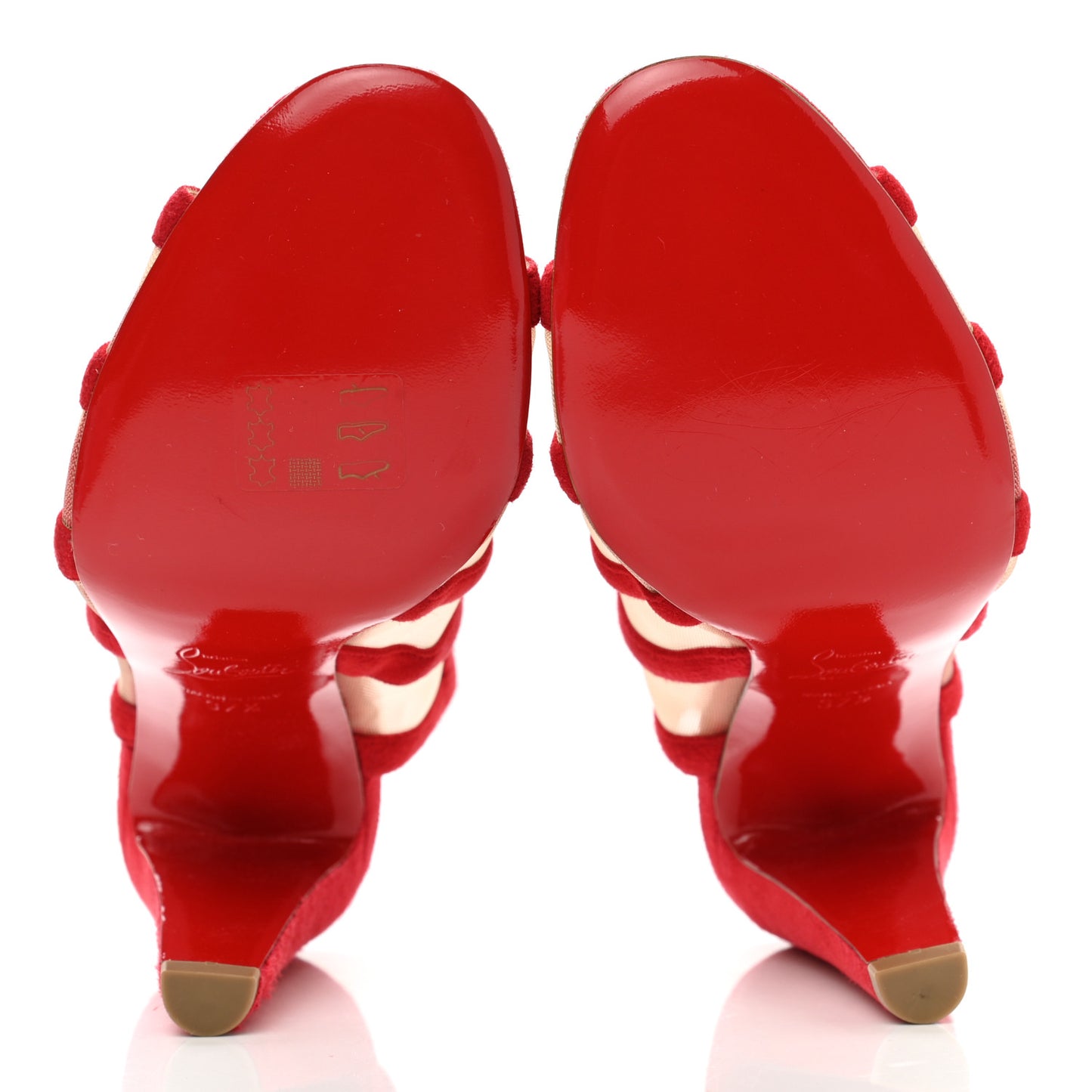 Suede Mesh Nicobar Sandals 37.5 Red