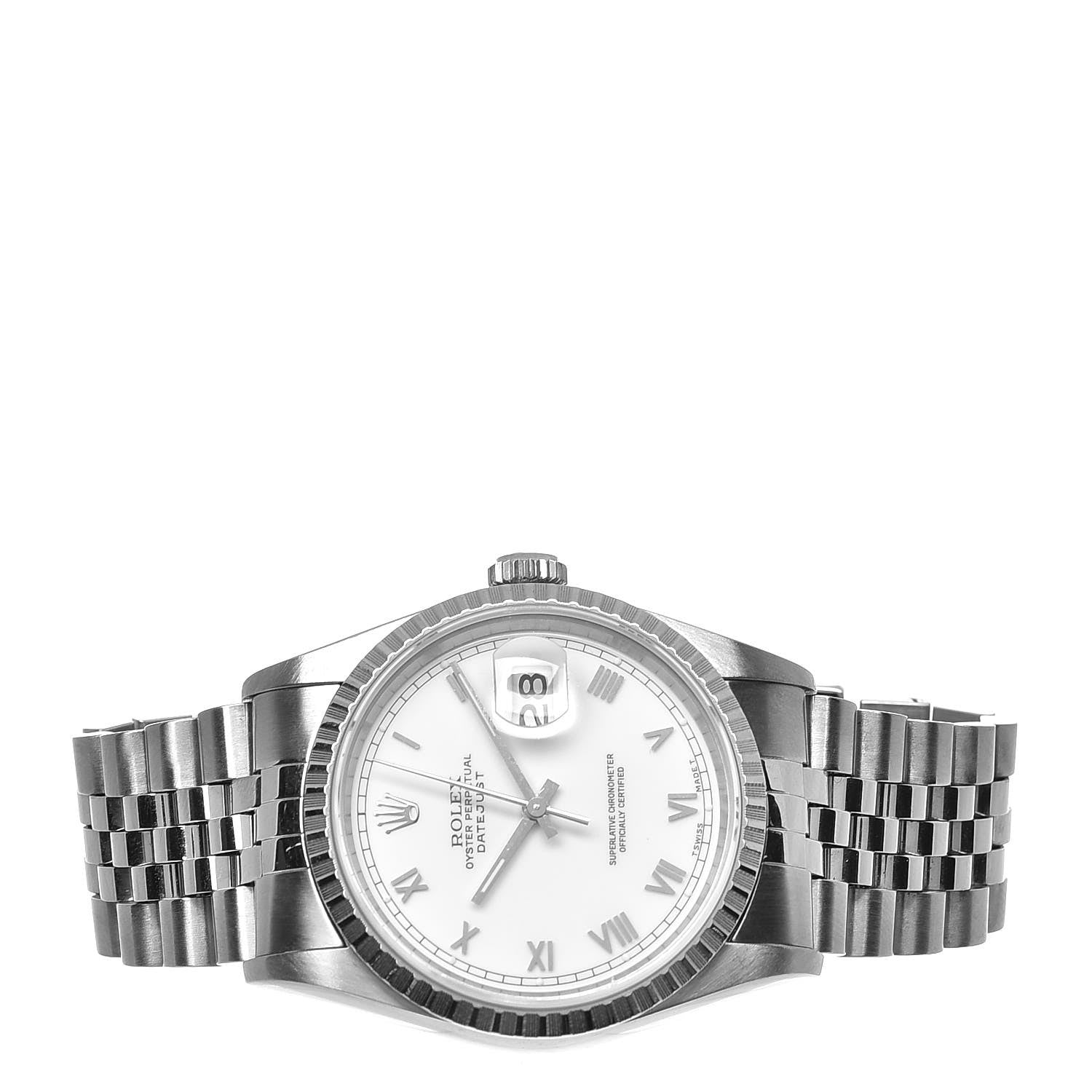 Rolex Stainless Steel 36mm Oyster Perpetual Datejust Watch White Roman 16220 3 of 8