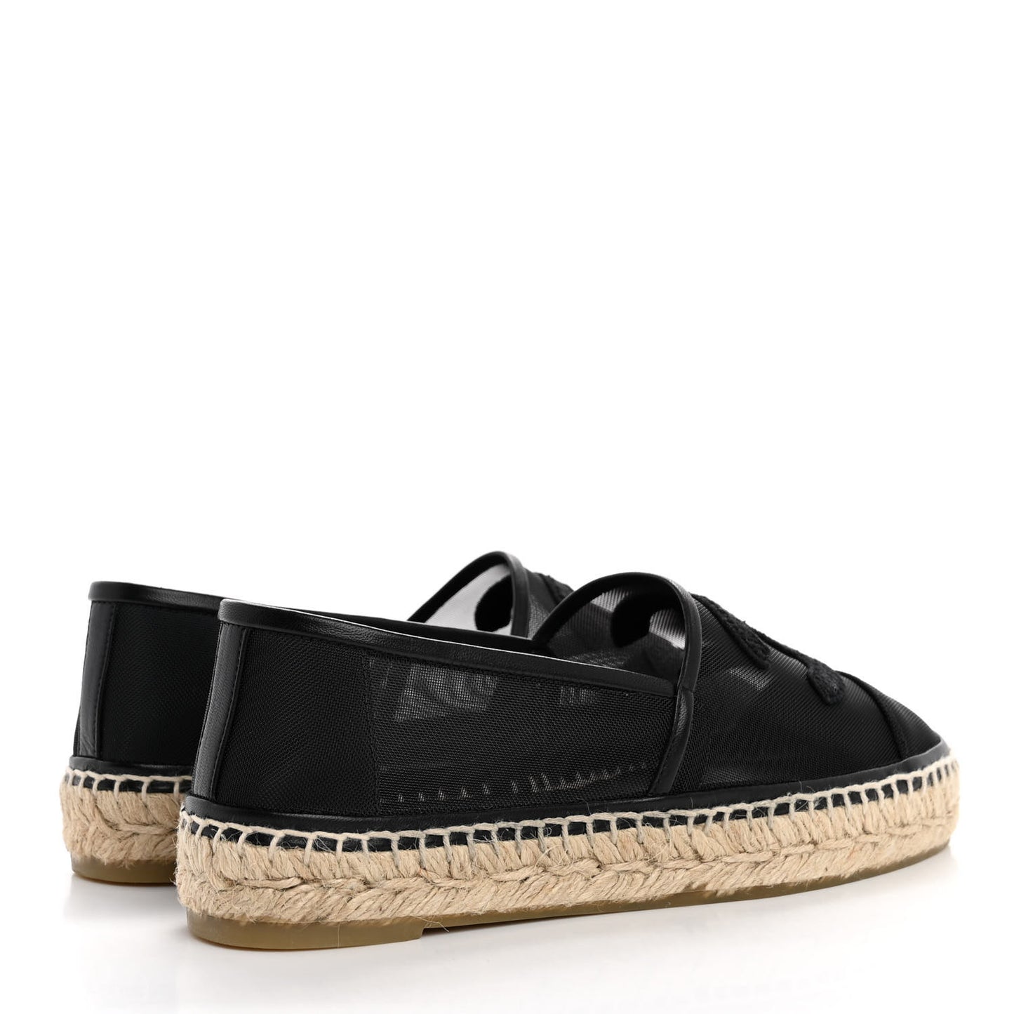 Mesh Grosgrain CC Espadrilles 37 Black