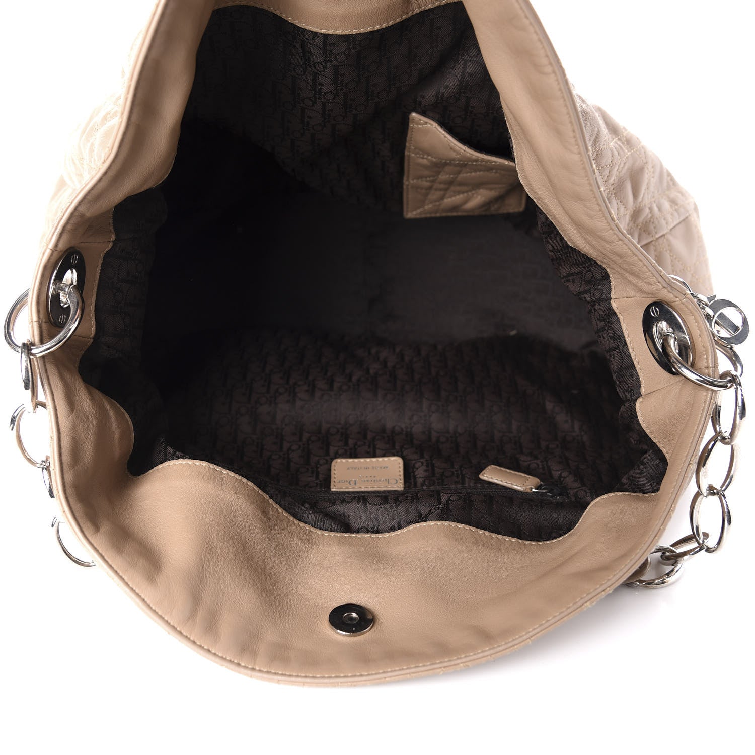 Christian Dior Lambskin Cannage Medium Soft Hobo Beige 5 of 13