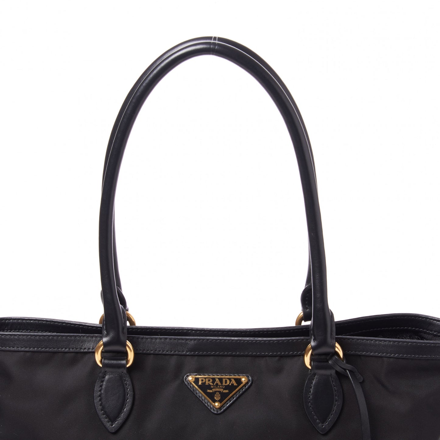 Tessuto Nylon Soft Calf Shopping Tote Black