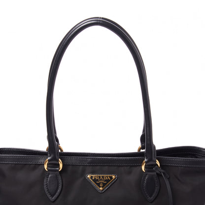 Prada Tessuto Nylon Soft Calf Shopping Tote Black 5 of 8