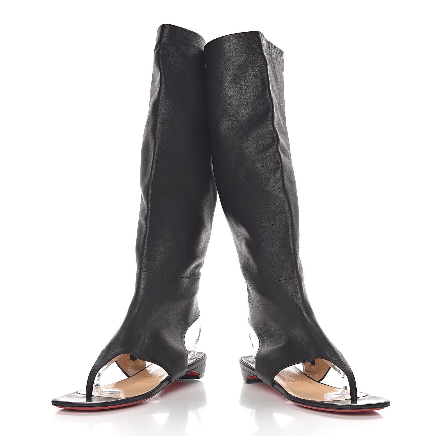 Christian Louboutin Calfskin From Sand Flat Sandals 38 Black 6 of 10