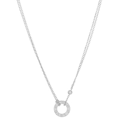 Cartier 18K White Gold 2 Diamond LOVE Necklace 1 of 4