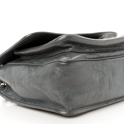 Saint Laurent Crinkled Calfskin Matelasse Monogram Medium Niki Chain Satchel Storm 10 of 12