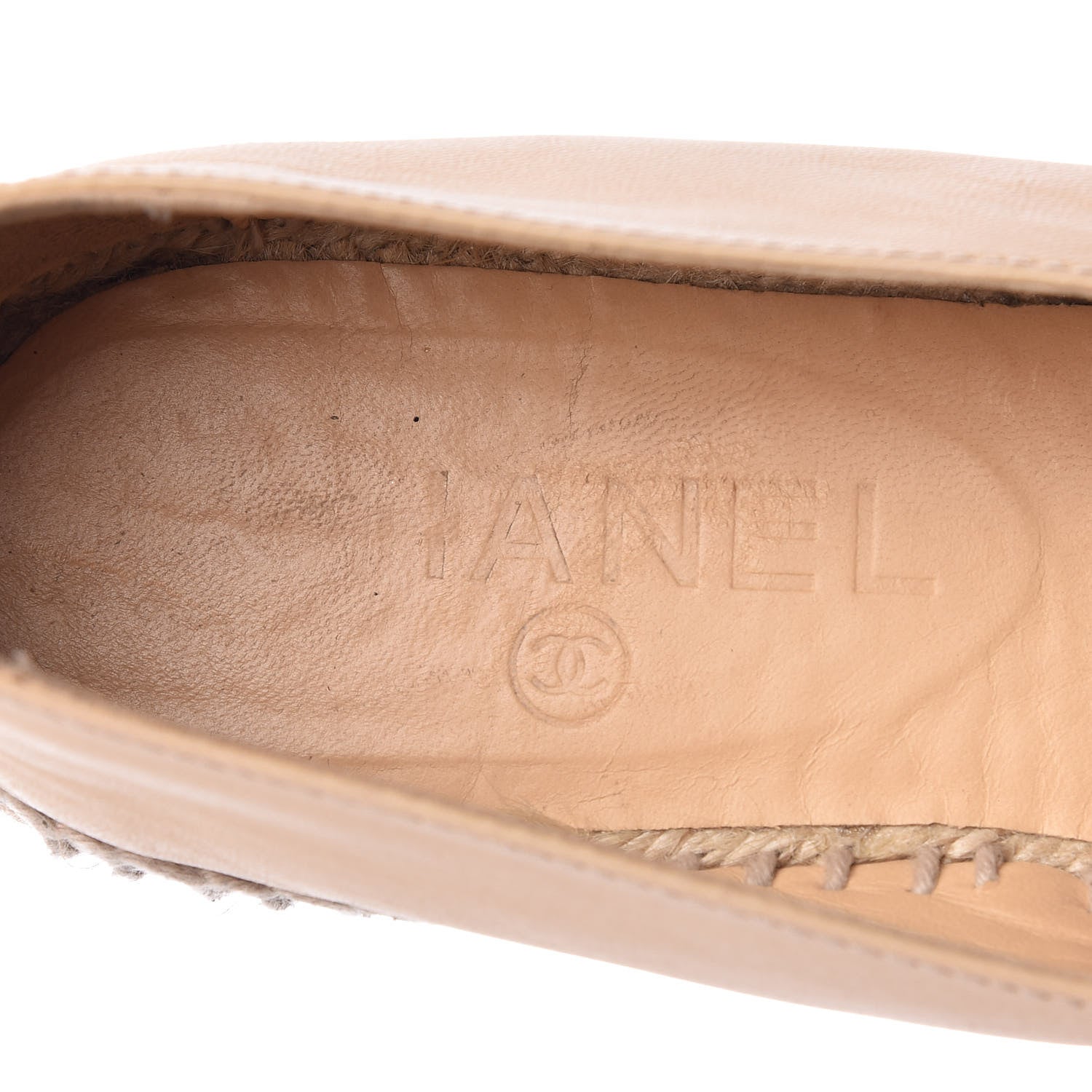 Chanel Lambskin CC Espadrilles 38 Beige Black 9 of 12