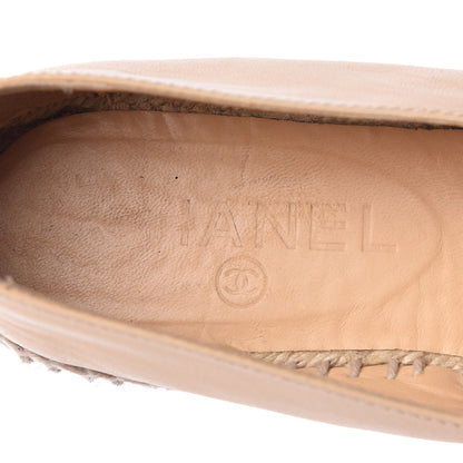 Chanel Lambskin CC Espadrilles 38 Beige Black 9 of 12