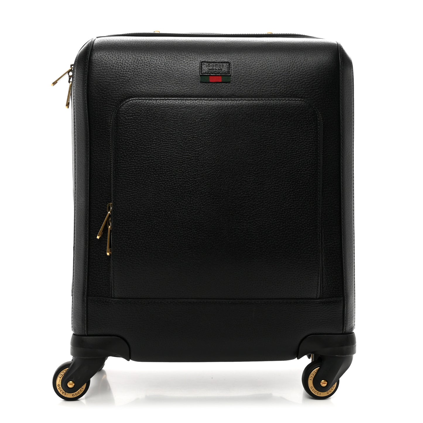 Dollar Calfskin Small Carry-On Trolley Black