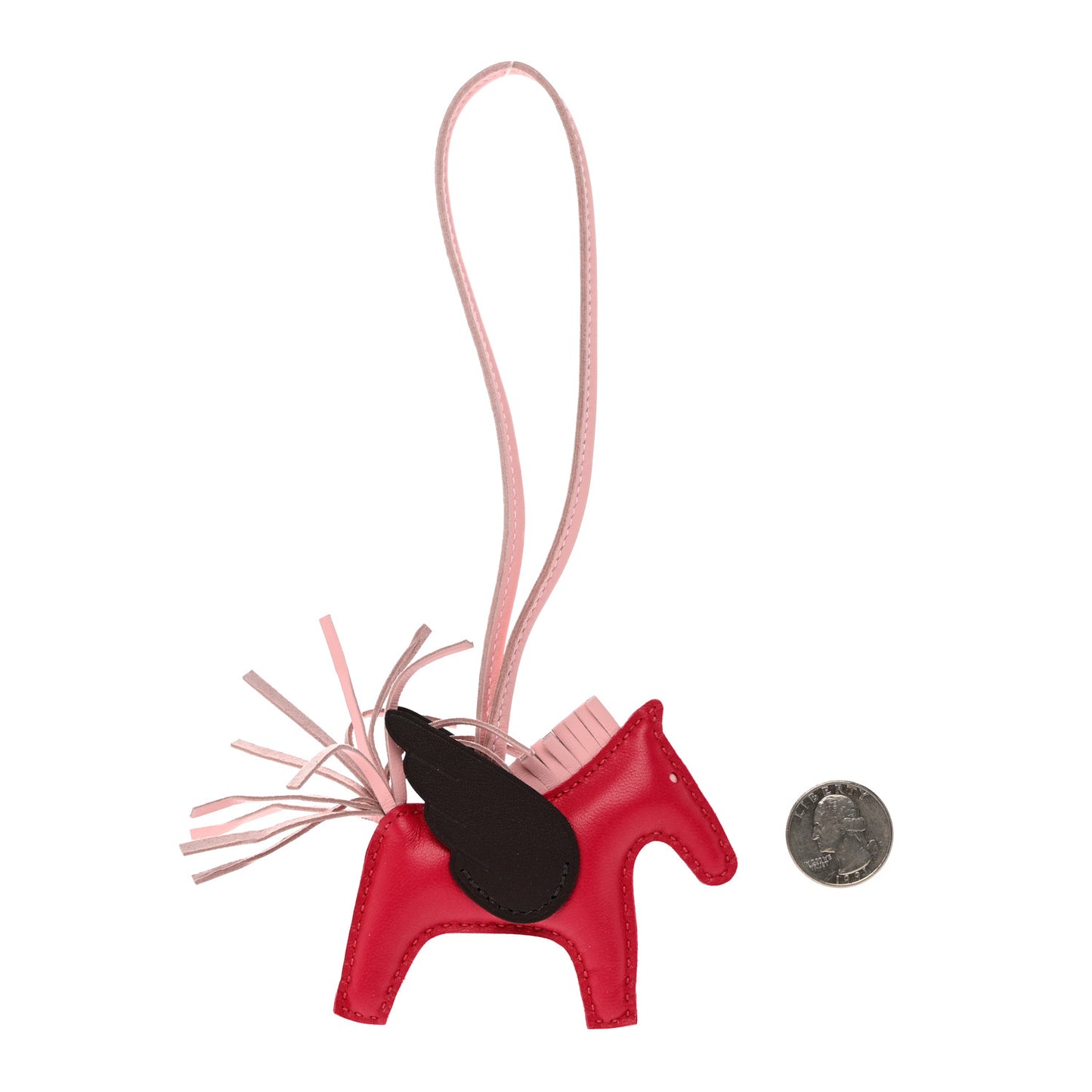 Milo Lambskin Grigri Rodeo Pegase Horse Bag Charm MM Framboise Rose Sakura Rouge Sellier