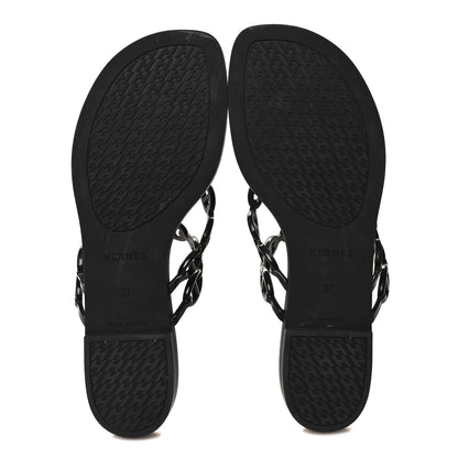 Hermes Rubber Chaine d'Ancre Island Sandals 37 Black 5 of 9
