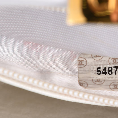 Chanel Caviar CC Frame Top Handle Bag White 8 of 13