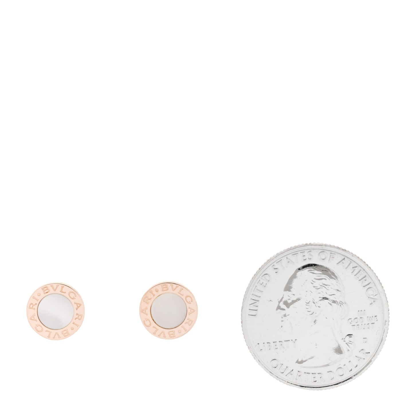 18K Rose Gold Mother of Pearl BVLGARI BVLGARI Stud Earrings