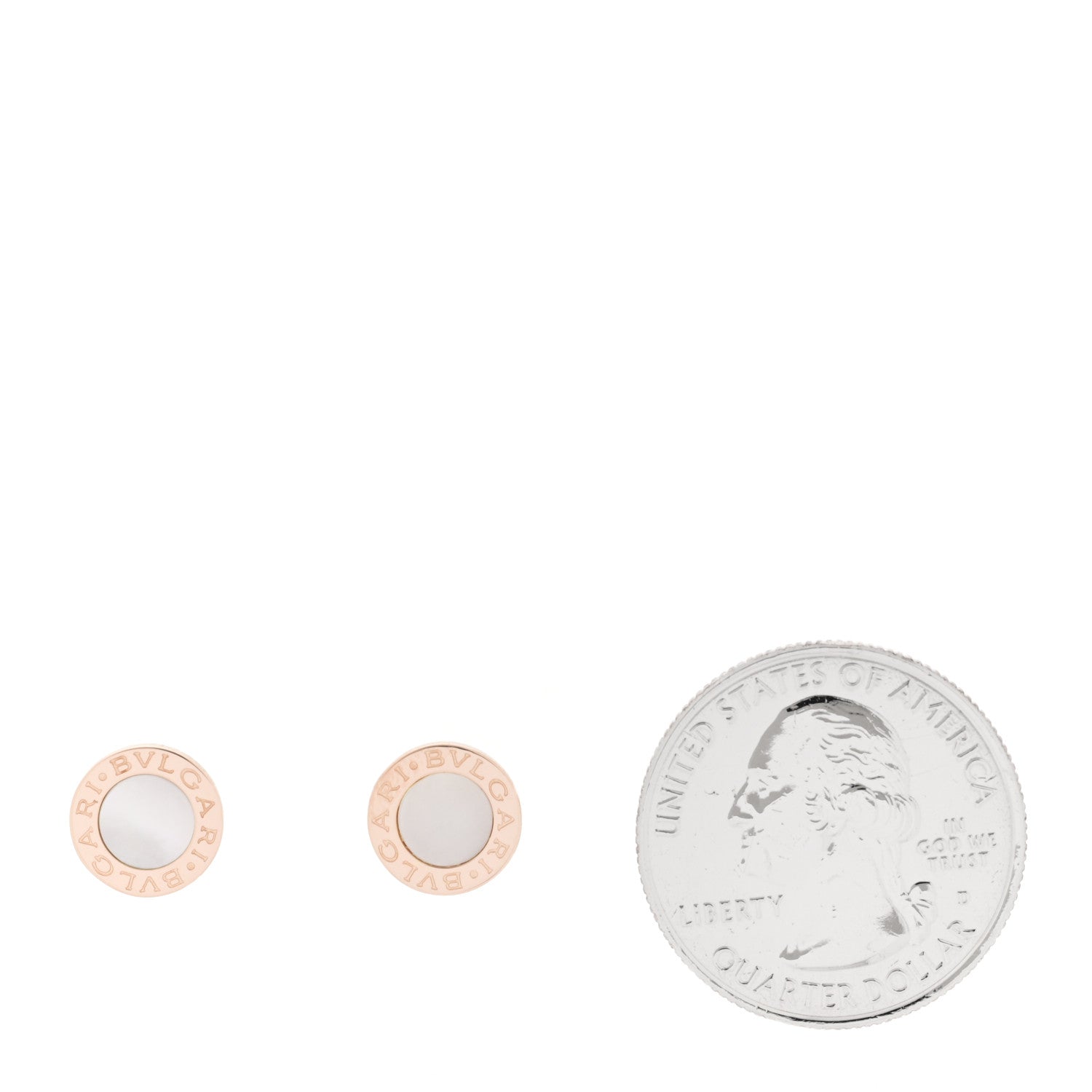 Bulgari 18K Rose Gold Mother of Pearl BVLGARI BVLGARI Stud Earrings 2 of 5