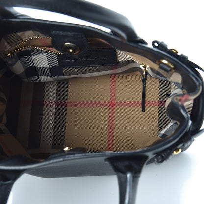 Burberry Calfskin House Check Small Banner Tote Black 5 of 8