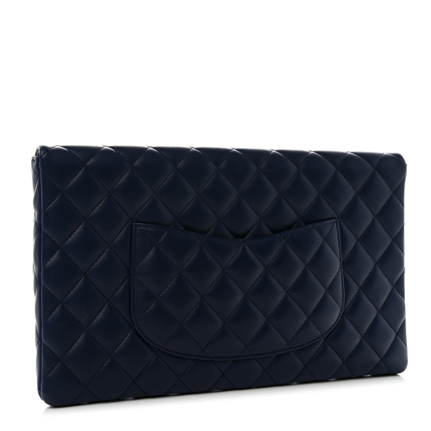 Lambskin Quilted Clutch Flap Blue