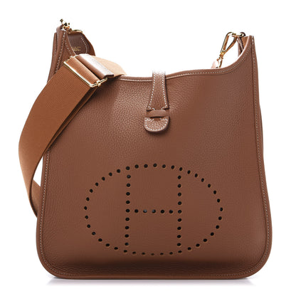 Hermes Taurillon Clemence Evelyne III PM Gold 1 of 11