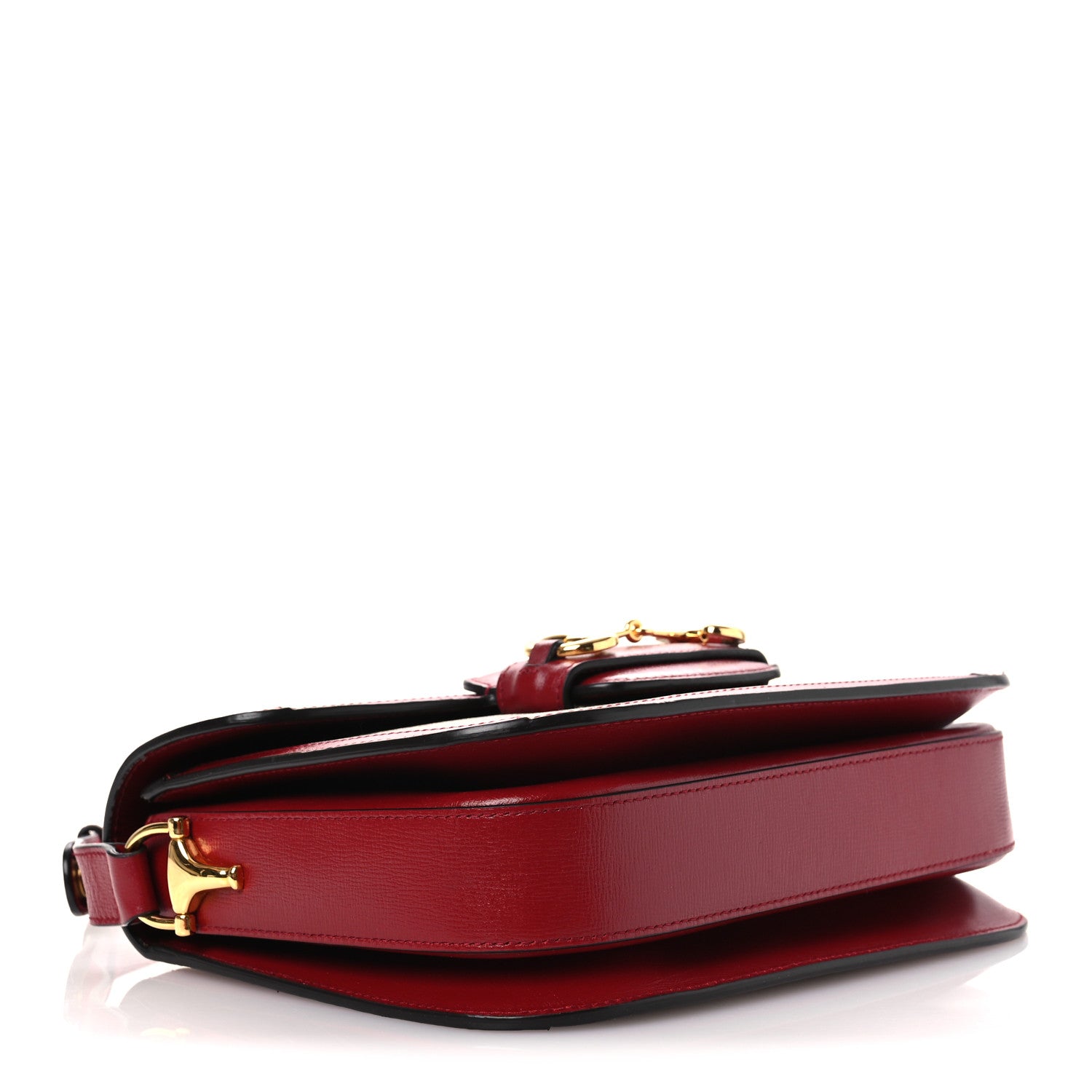 Gucci GG Supreme Monogram Azalea Calfskin Horsebit 1955 Shoulder Bag Beige Ebony New Cherry Red 4 of 11