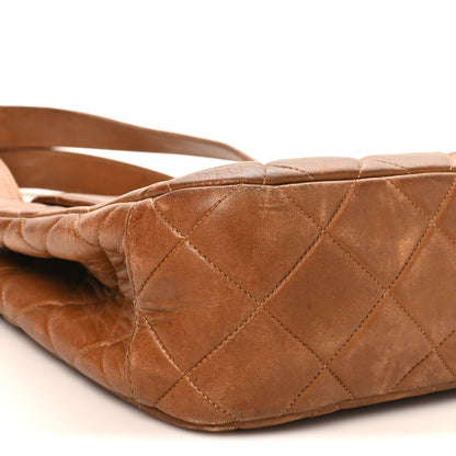 Chanel Lambskin Quilted Shoulder Bag Brown 9 of 10