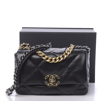 Chanel Lambskin Quilted Medium 19 Flap Black 11 of 11