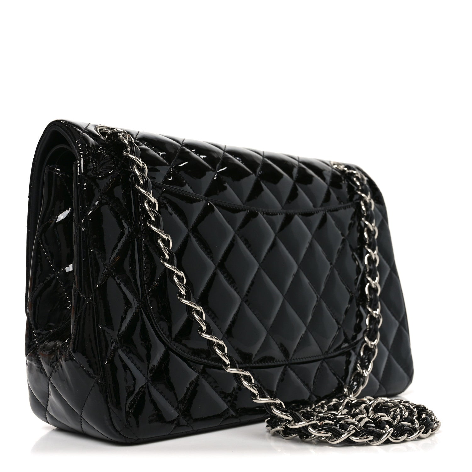 Chanel Patent Quilted Jumbo Double Flap Black 3 of 10