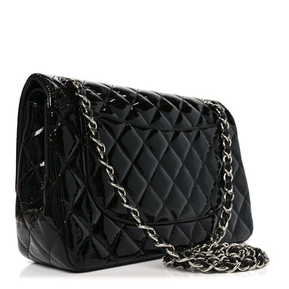 Chanel Patent Quilted Jumbo Double Flap Black 3 of 10