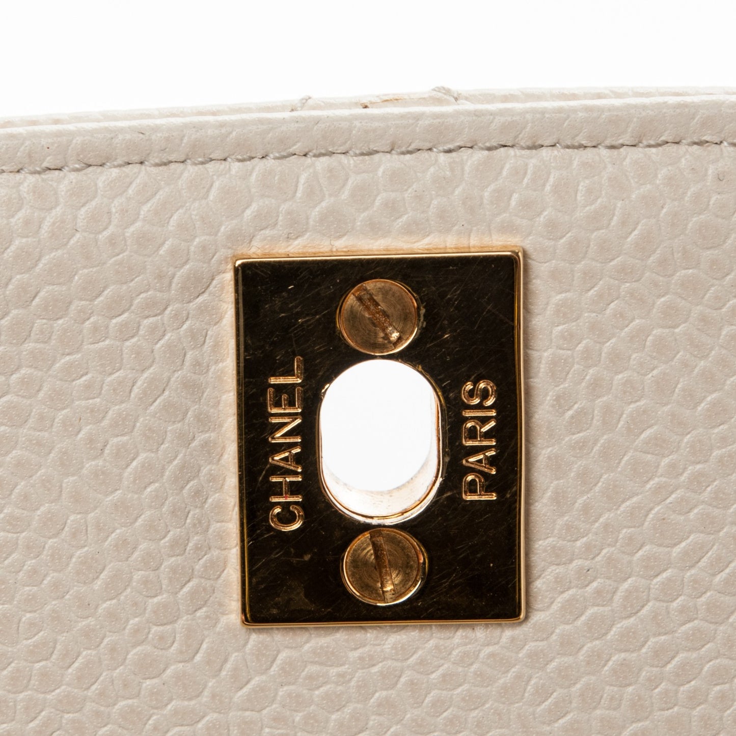 Caviar Quilted Small Single Flap White
