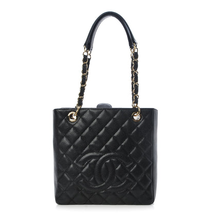 Chanel Caviar Quilted Petit Shopping Tote PST Black 1 of 8