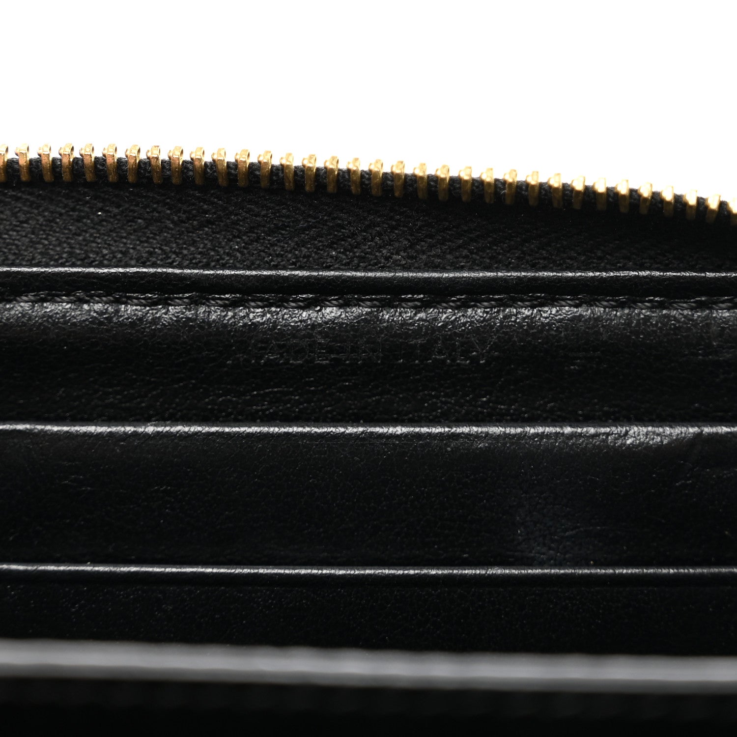 Celine Lambskin Quilted C Charm Zip Around Wallet Black 7 of 8
