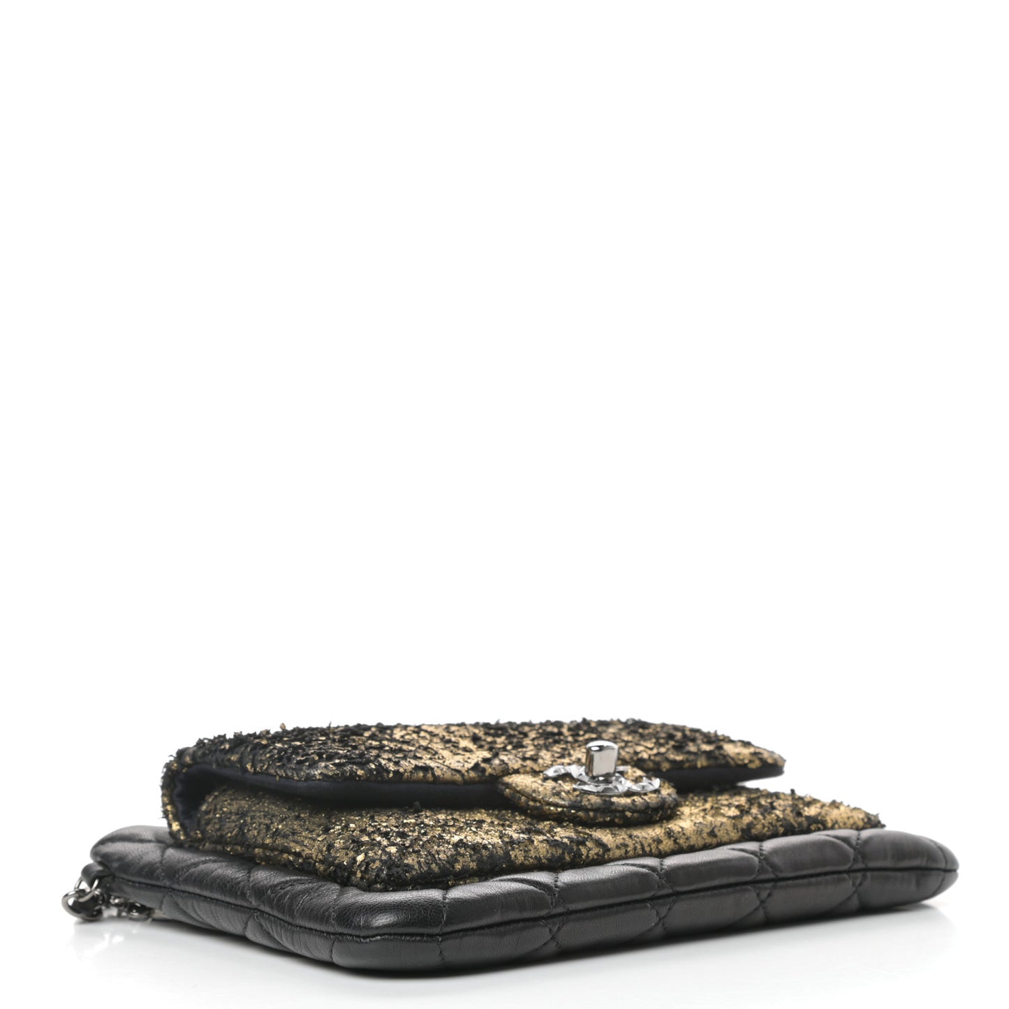 Lambskin Mineral Nights Wristlet Gold Black