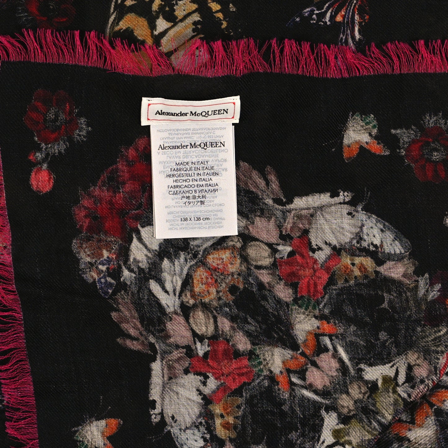 Silk Botanical Paisley Shawl Black