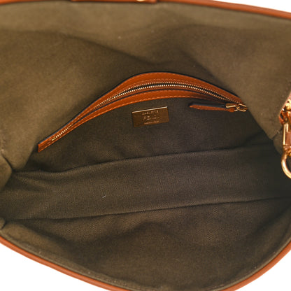 Fendi Canvas Vitello King FF Embroidered Baguette Amazzonia Cuoio 4 of 9