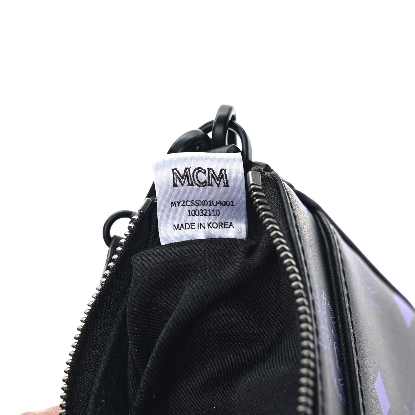 Calfskin Visetos Color Splash Logo Pouch On Chain Mini Dahlia Purple