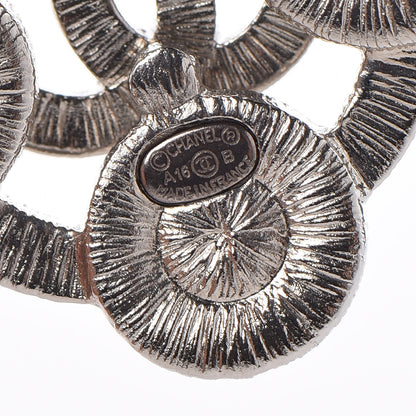 Chanel Pearl Crystal CC Earrings Silver 4 of 5