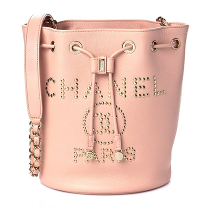 Chanel Caviar Deauville Drawstring Bucket Bag Light Pink 1 of 10