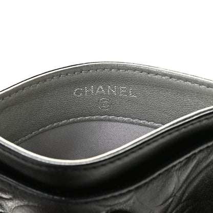 Chanel Lambskin Camellia Stitched Card Holder Black 6 of 8