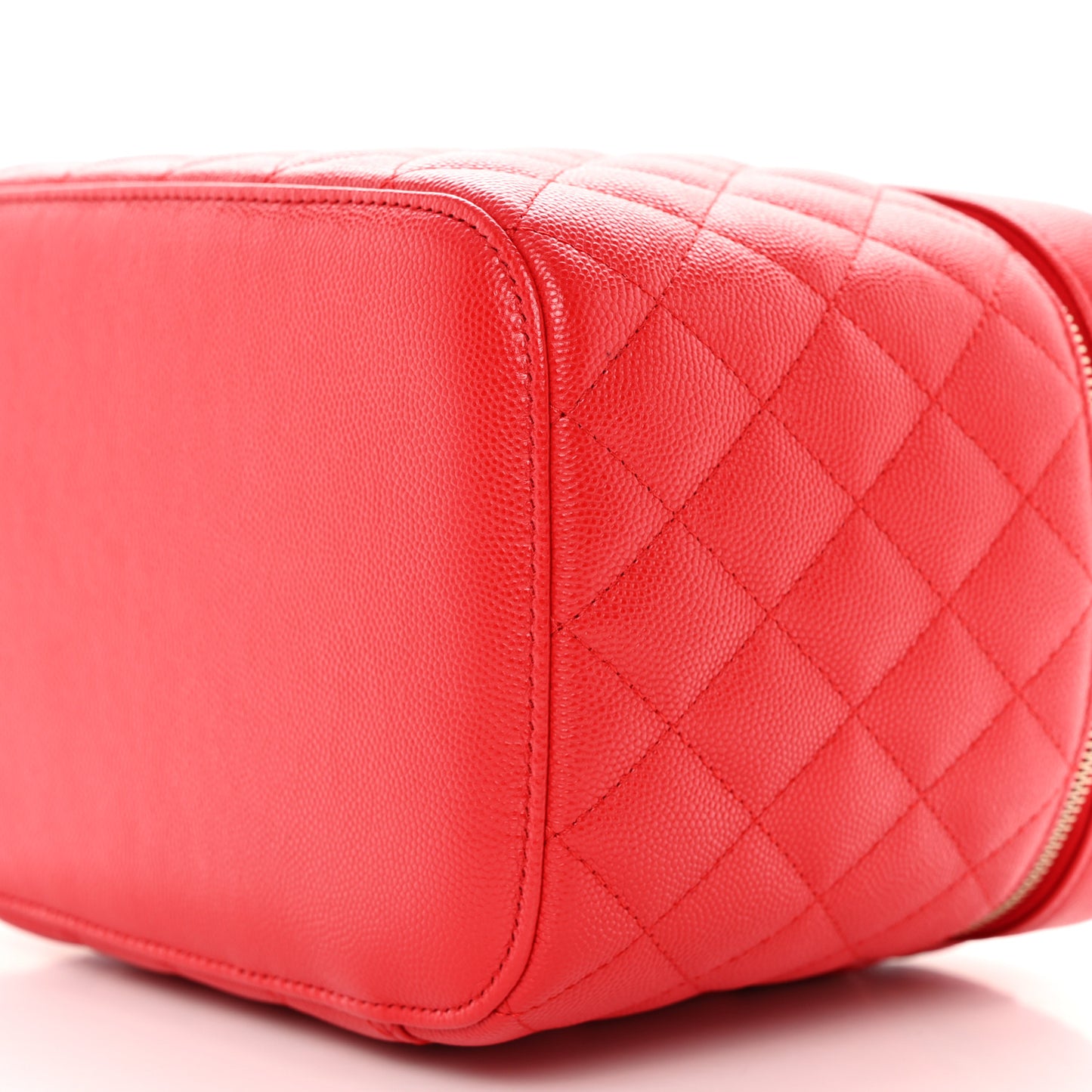 Caviar Quilted Large Vanity Pouch Red