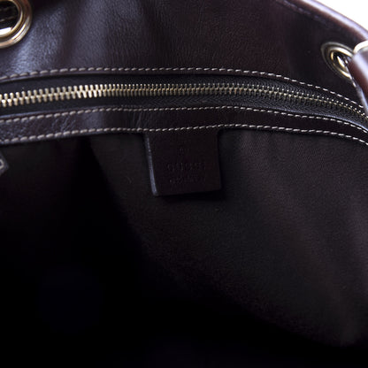 Gucci Monogram Peggy Braided Tote Dark Brown 7 of 9