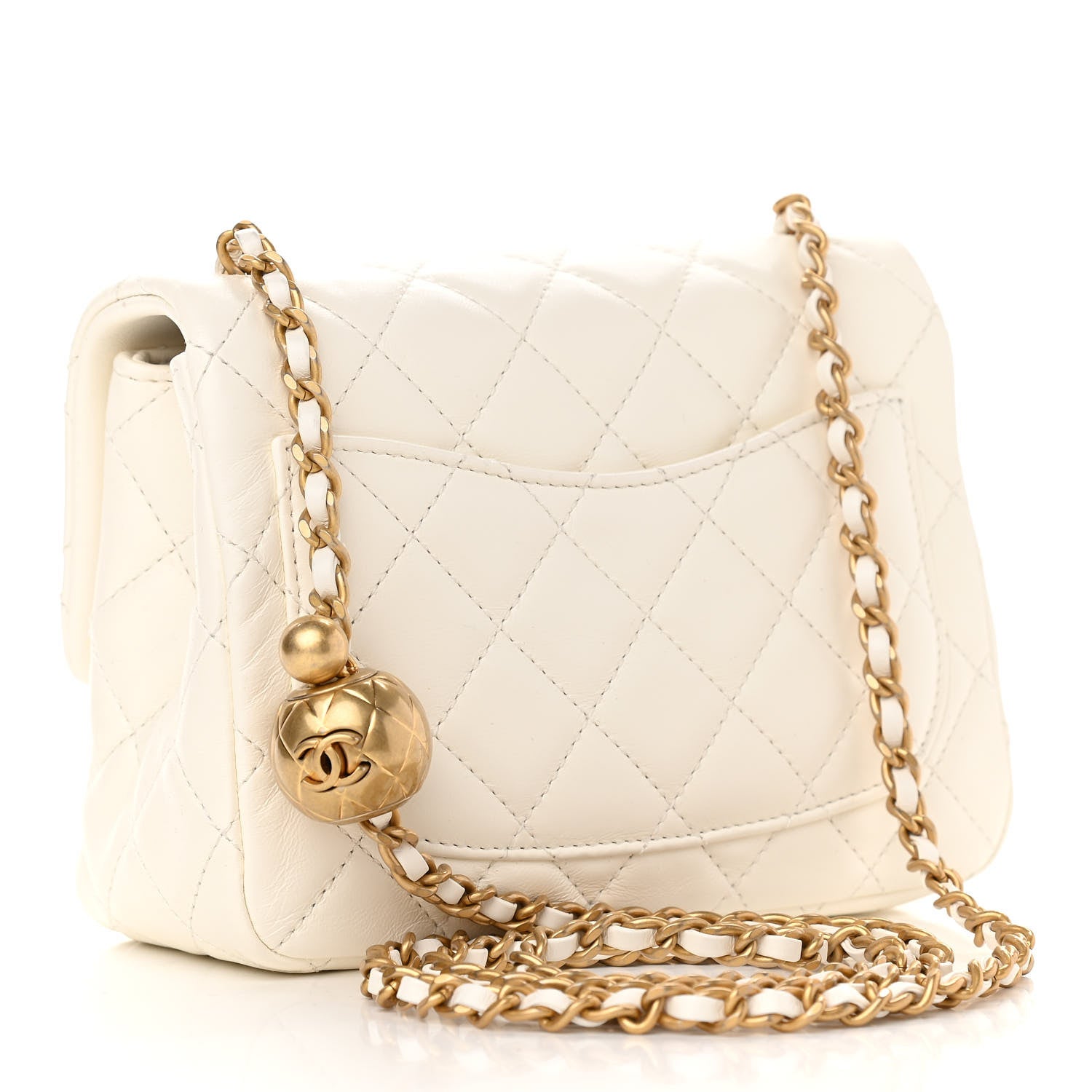 Chanel Lambskin Quilted Mini Pearl Crush Flap White 3 of 10