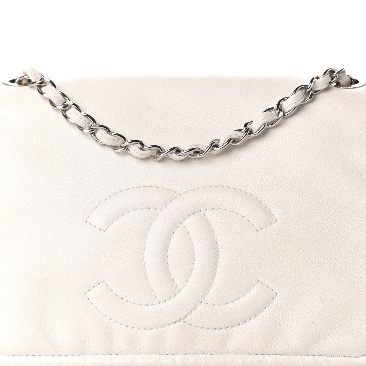 Caviar Large Timeless CC Flap White