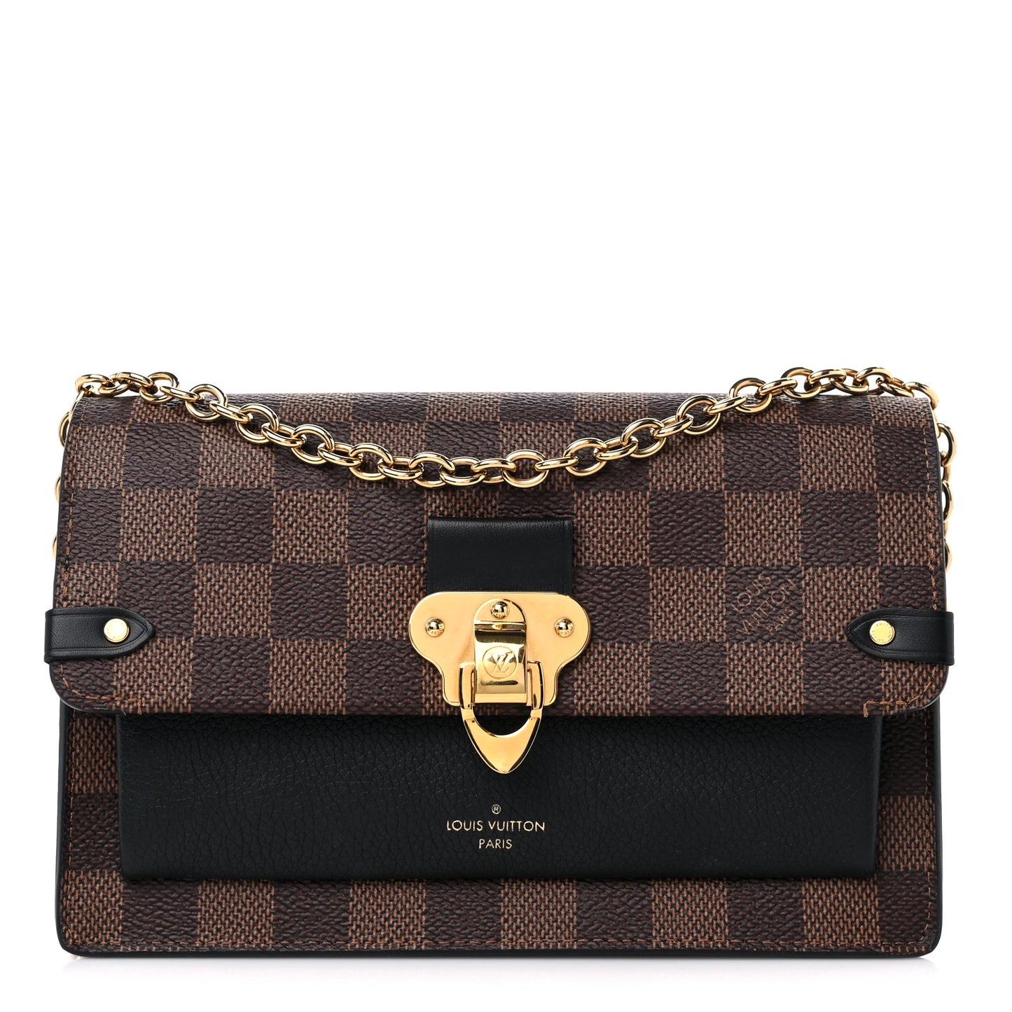 Damier Ebene Vavin Chain Wallet Black