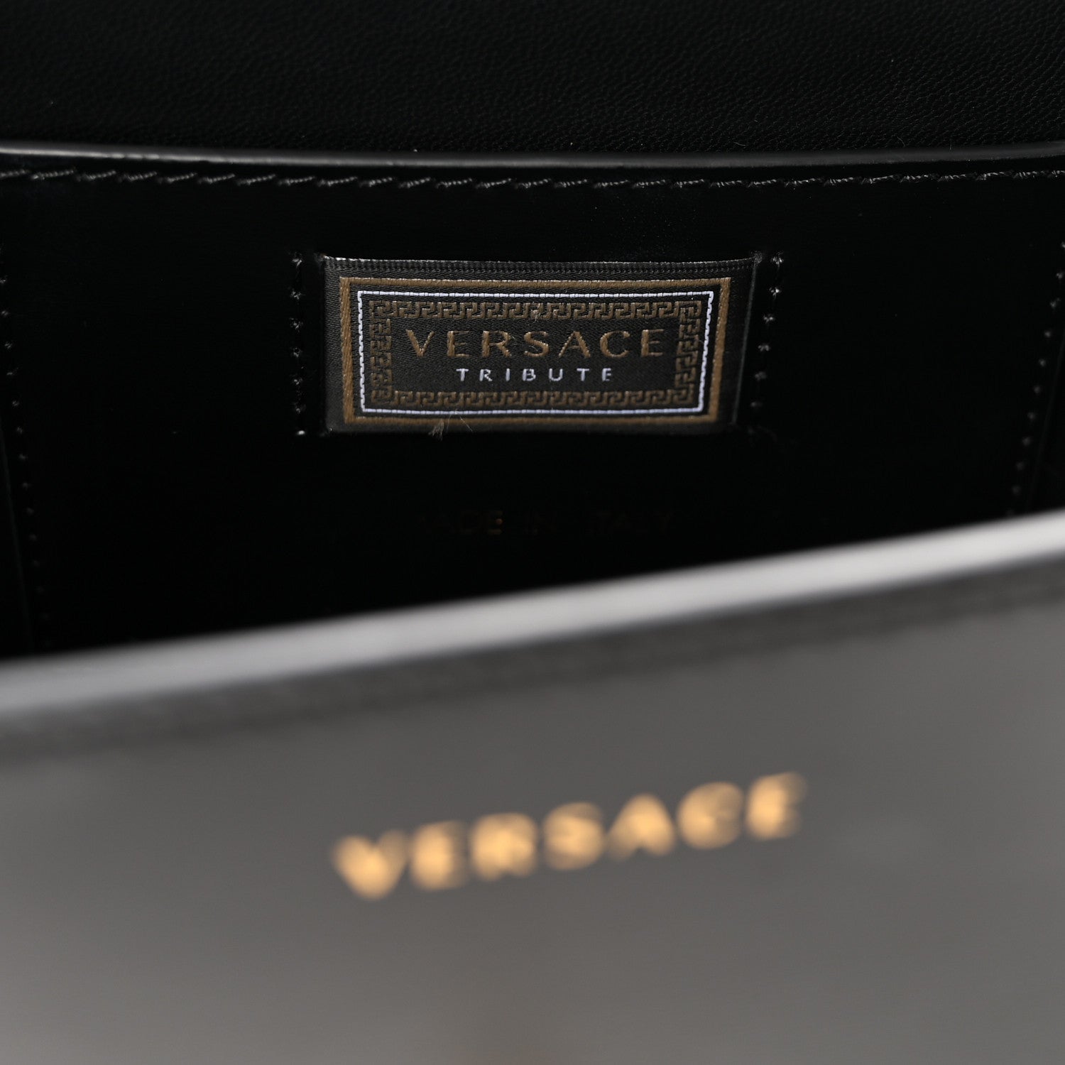 Versace Calfskin Medallion Tribute Shoulder Bag  Black 6 of 9