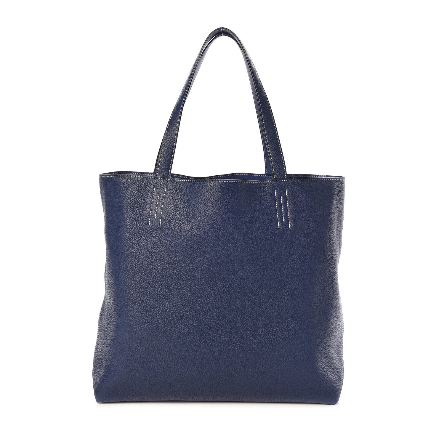 Taurillon Clemence Sikkim Double Sens 36 Reversible Tote Bleu Saphir